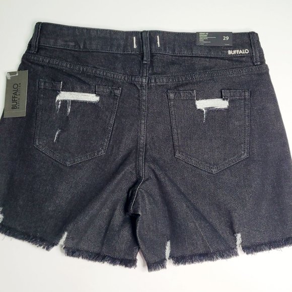 Buffalo David Bitton Black Ripped Shorts - Picture 3 of 7